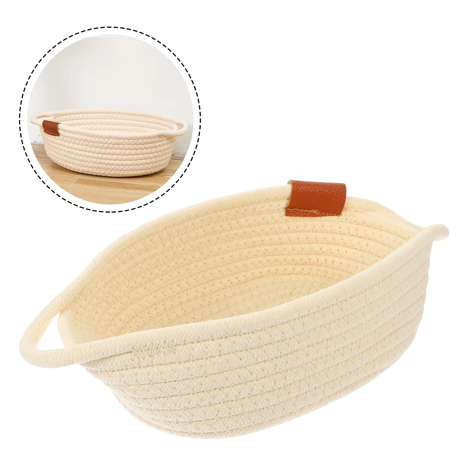 

Cotton Rope Storage Basket Foldable Organizer For Home Sundries Keys Clothes Holder Multipurpose Container Daily