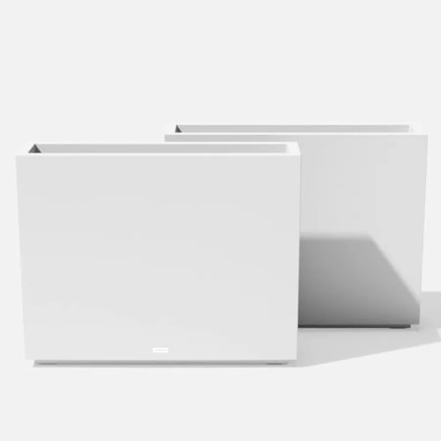 

Высокий прямоугольный пластиковый кашпо для дома и улицы, для патио и веранды, всепогодный, прочный, со съемным вкладышем-ведром, современный дизайн