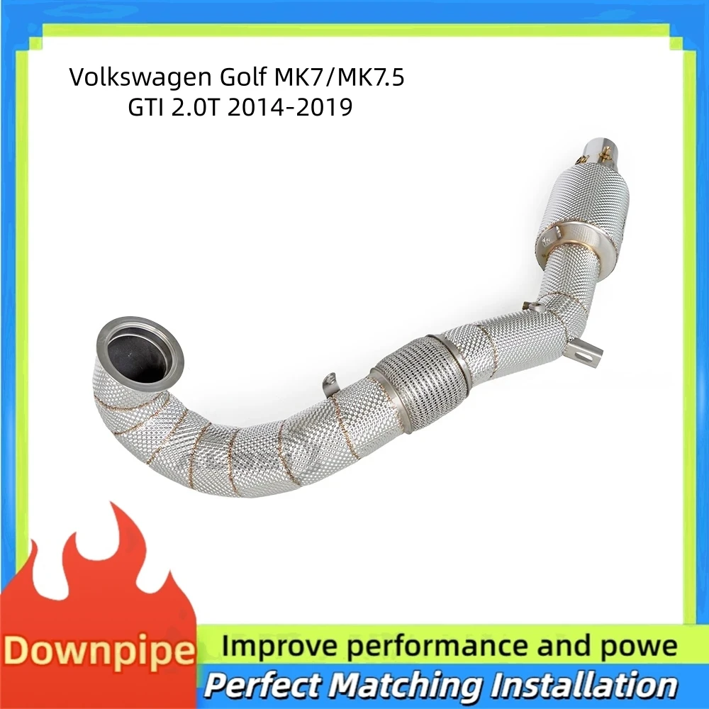 

High Flow Exhaust Head for Volkswagen Golf MK7/MK7.5 GTI 2.0T 2014-2019 Downpipe with Heat Insulation and No Fault Light