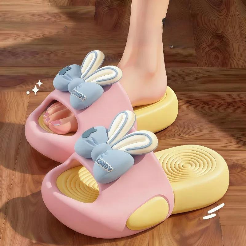 

Kawaii Rabbit EVA Slippers Women Thick Platform Non-Slip Slides Cute Cartoon Indoor Outdoor Shoes