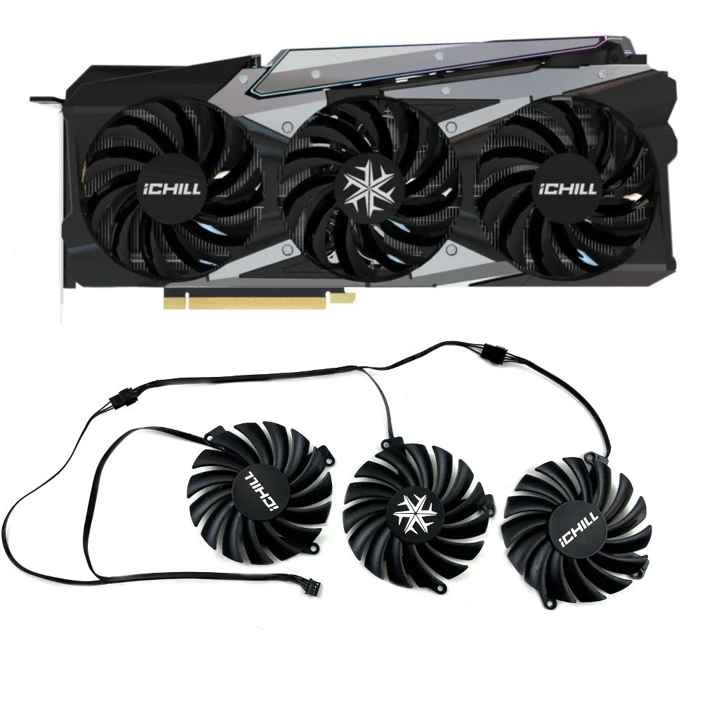 

1SET CF-12915S RTX 3080 3070 ICHILL X4 GPU Fan，For INNO3D RTX 3080、RTX 3080 TI、RTX 3090 iCHILL X4 Video card cooling fan