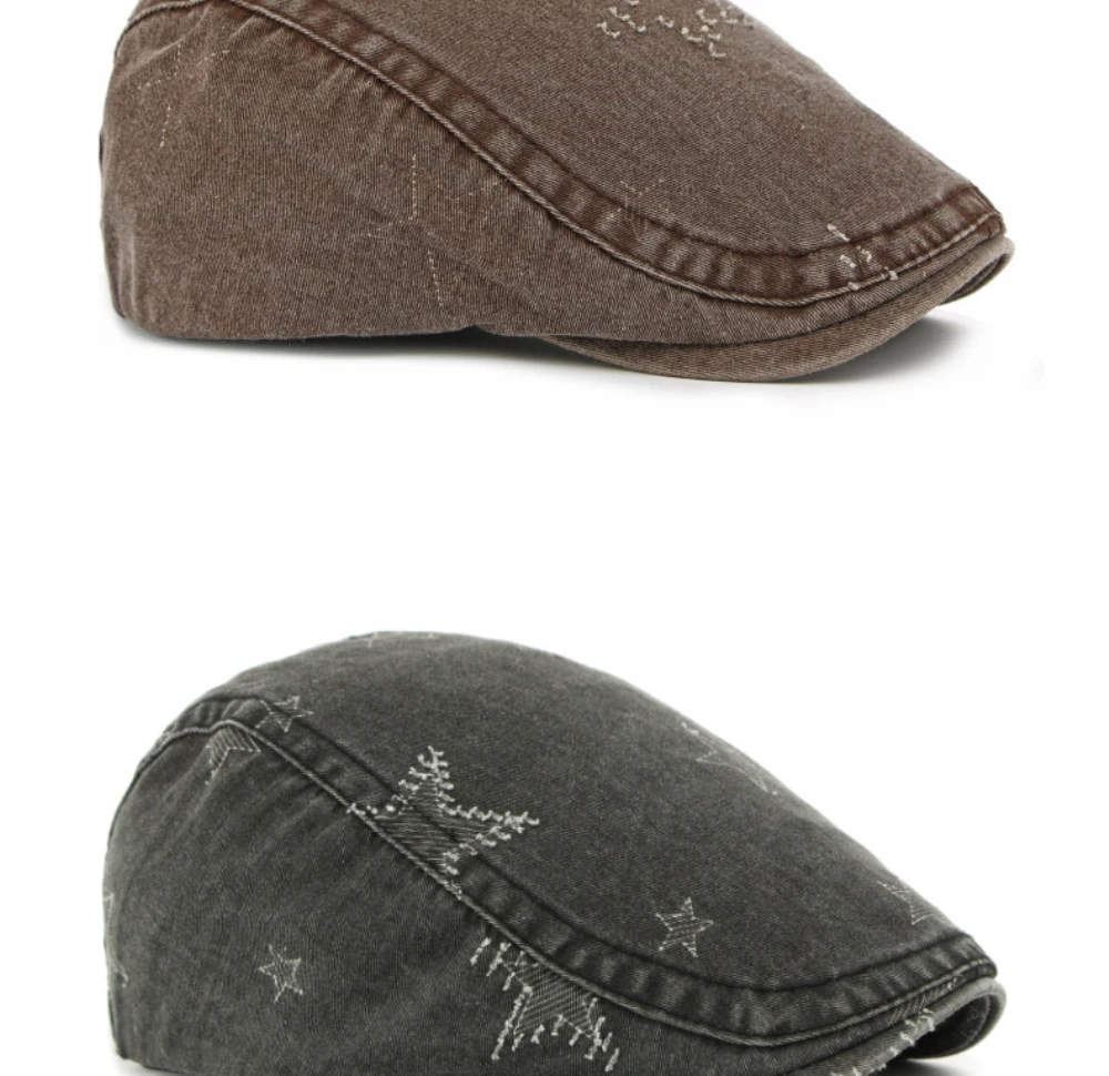 HT5101 Baskenmützen für Herren und Damen 2026 – Neue Stars Ivy Flat Cap für Künstler und Maler, Frühling/Herbst, 100 % Baumwolle – Detail 8
