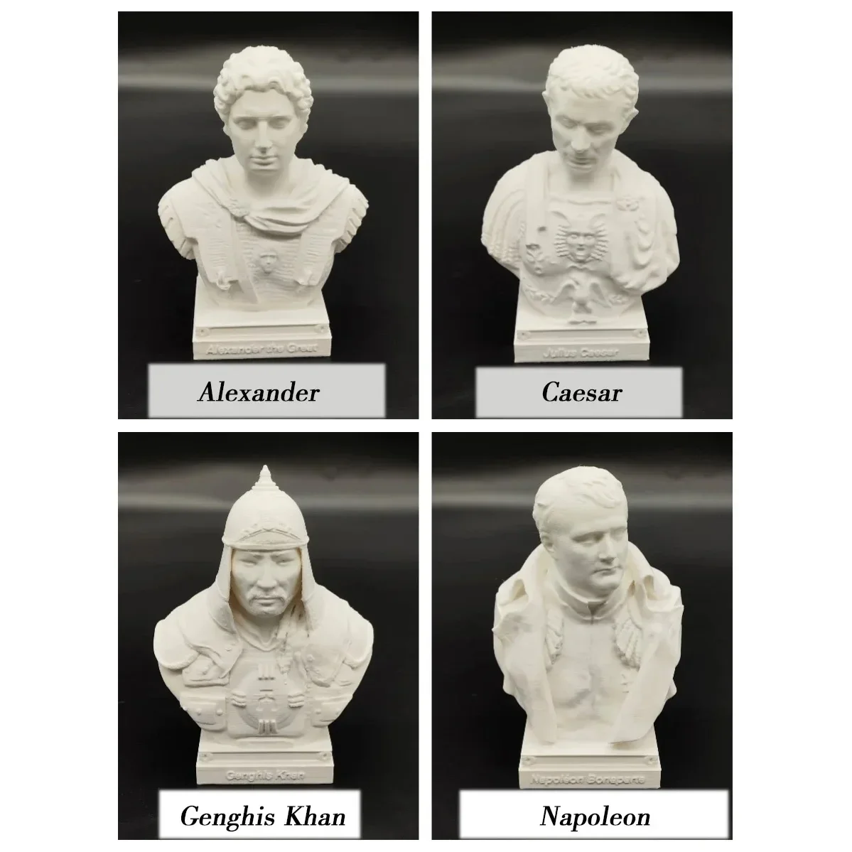 Alexander, Caesar, Genghis Khan, Napoleon Statue Ornaments, Imitation Plaster Model, Roman Retro Plastic Decoration