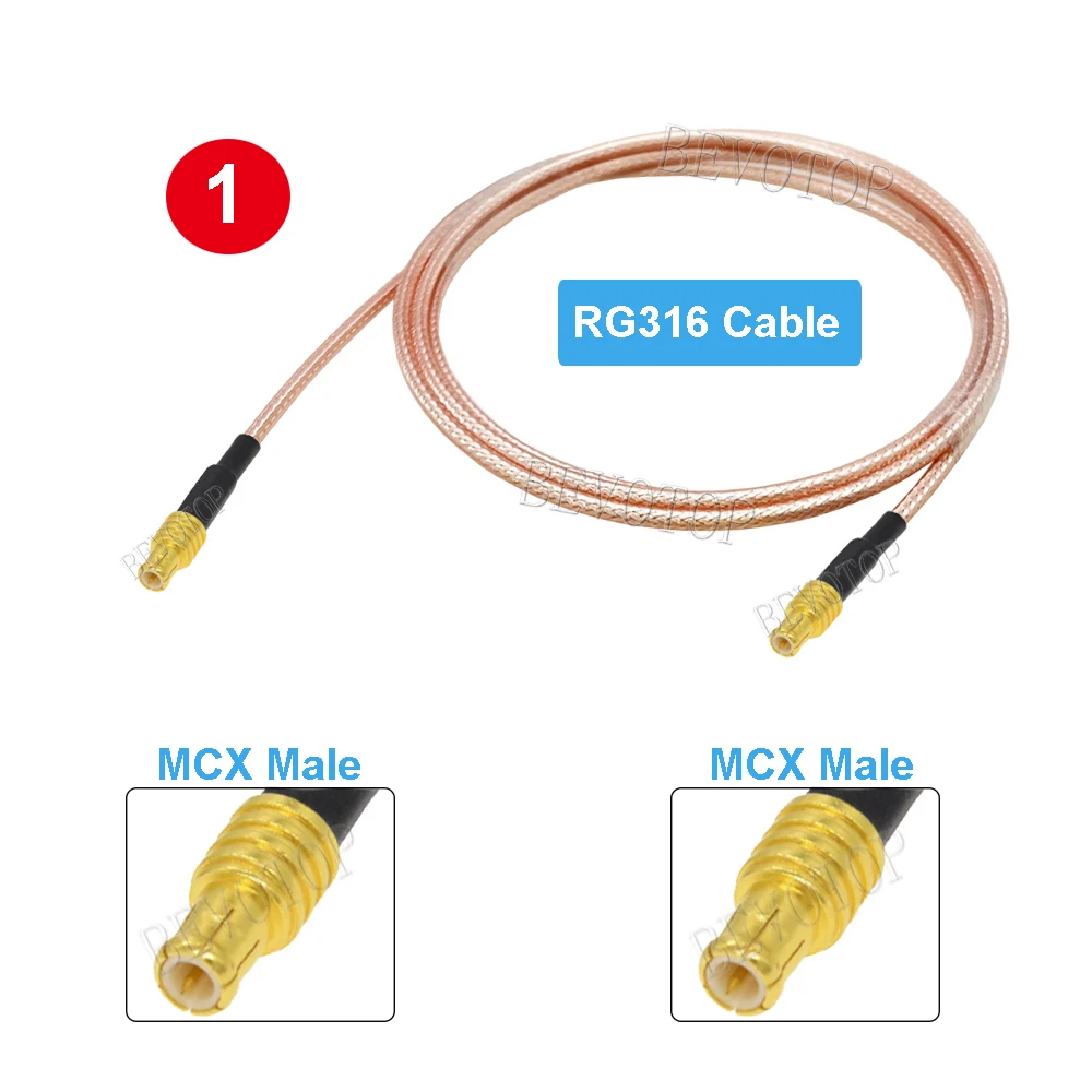 10PCS  1PC MCX Male Female to MCX Plug Jack Straight Right Angle RG316 Cable Adapter 15cm/30cm/50cm for WIFI Wireless Modem