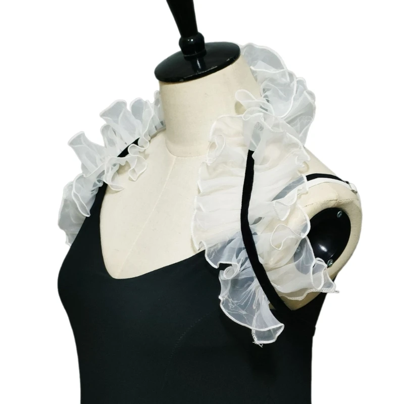 

Lady False Collar Victorian Detachable Ruffle Collar for Stage Show Drop Shipping
