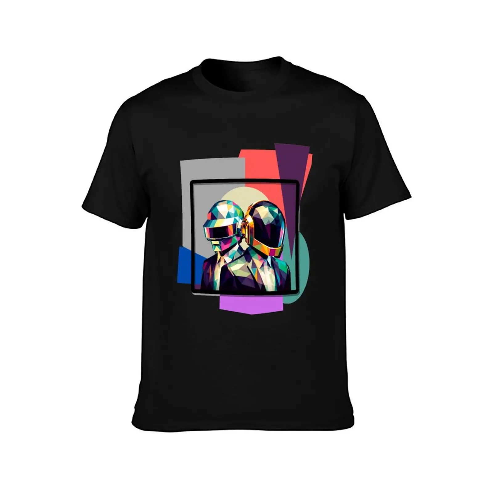 Digital Rhythms - Low-Poly Daft T-Shirt Basic Lightweight Short Sleeve Tee T-Shirt