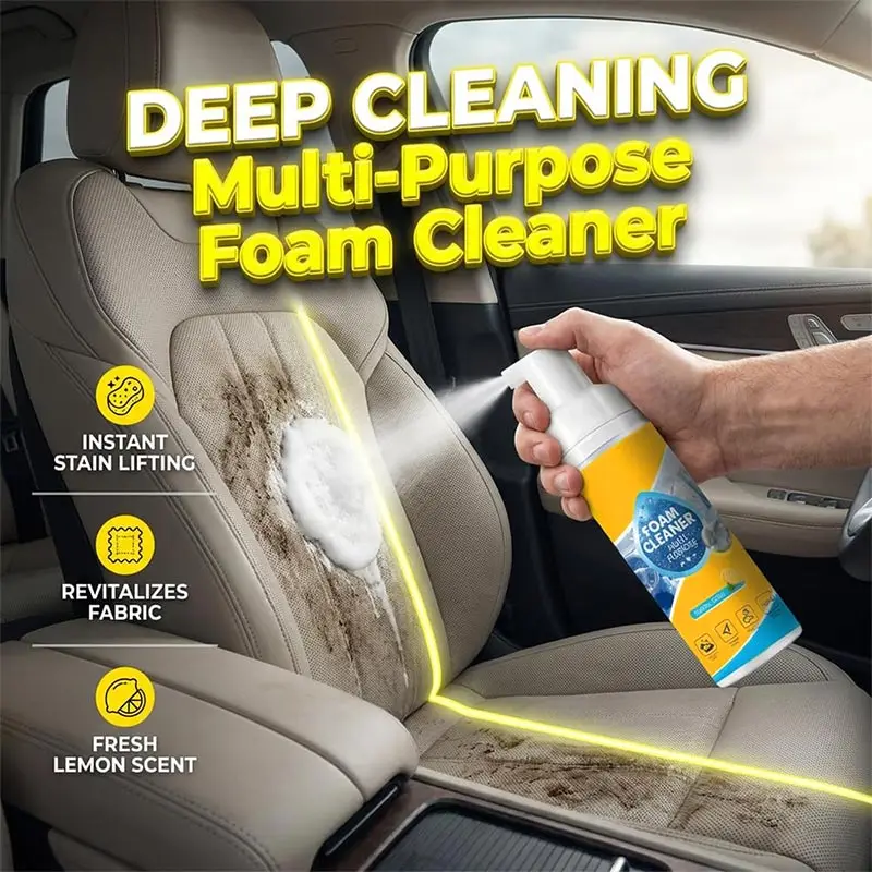 Water Free Car Interior Cleaner Fast Stain Removal Leather Fabric Cleaning Spray Powerful Decontamination Neutral Maintenance
