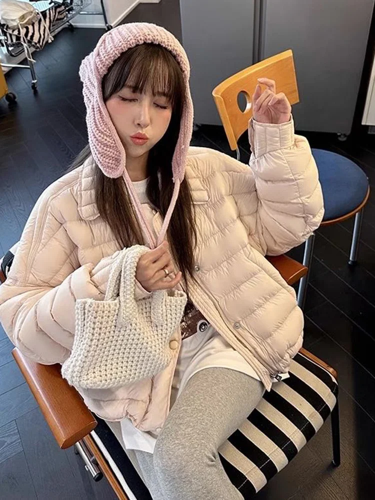 Herfst/Winter Nieuwe 90 Witte Eendendons Lichtgewicht Varkensvlees Rib Ontwerp Reverskraag Veelzijdig Donsjack Korte Jas