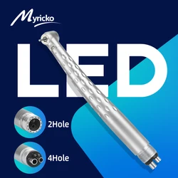 Dental LED High Speed Handpiece E-generator Integrated Standard Head Push Button 3 Water Spray 2/4 Holes rotation