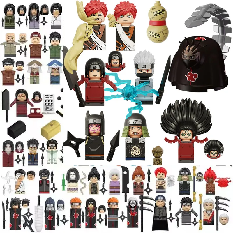 Anime Naruto Mini Figures Action Temari Gaara Nara Shikamaru Uchiha Madara Senju Hashirama Building Blocks Toys