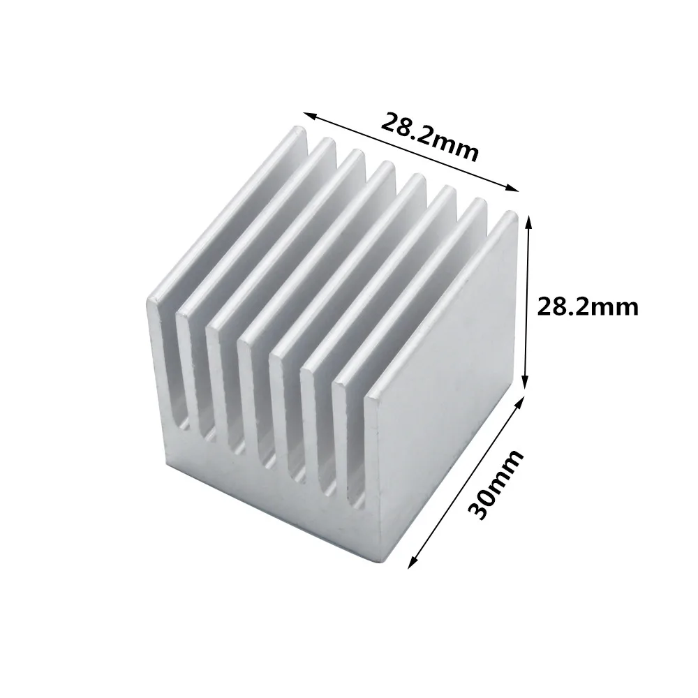 30x28.2x28.2mm 10pcs Aluminum Heatsink Radiator Heat sink Cooling for Electronic IC Chip Heat Dissipation With Thermal Tape