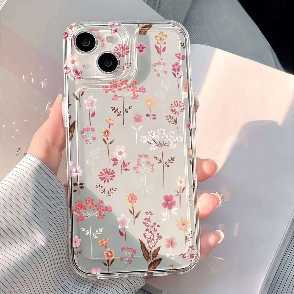 Minimal Floral Phone Case For Samsung Galaxy S26 S25 S24 S23 Ultra A35 A56 A55 A36 4G 5G S22 Note 20 Ultra Plus FE 5G 4G Cover