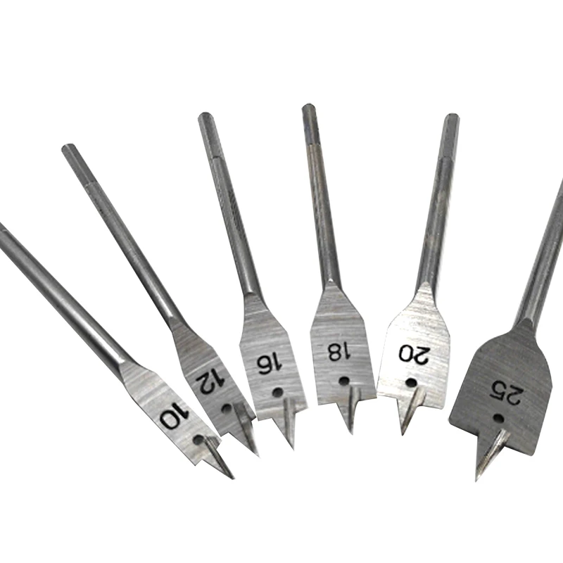 6PCS Fast Cutting Woodworking Bore Bit 10-25MM Three Pointed Hexagonal Handle Woodworking Drill Bit Set Hole Reaming Power Tool