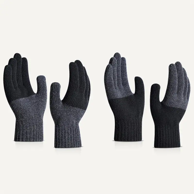 

Winter Knit Gloves Women With Touchscreen Fingers Slip Warm Texting Smart Phone Gloves Simple Cold Ski Mittens Gloves Unisex