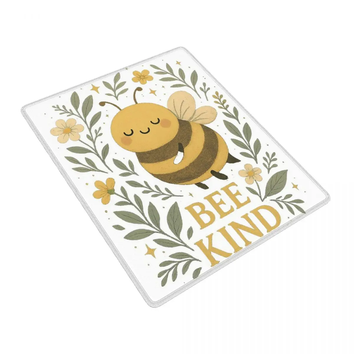Bee Kind Cute Bumblebee Floral With Gentle Kindness Quote Mouse Pad Gamer PC Laptop Mats Keyboard Computer Gaming Desk Mat