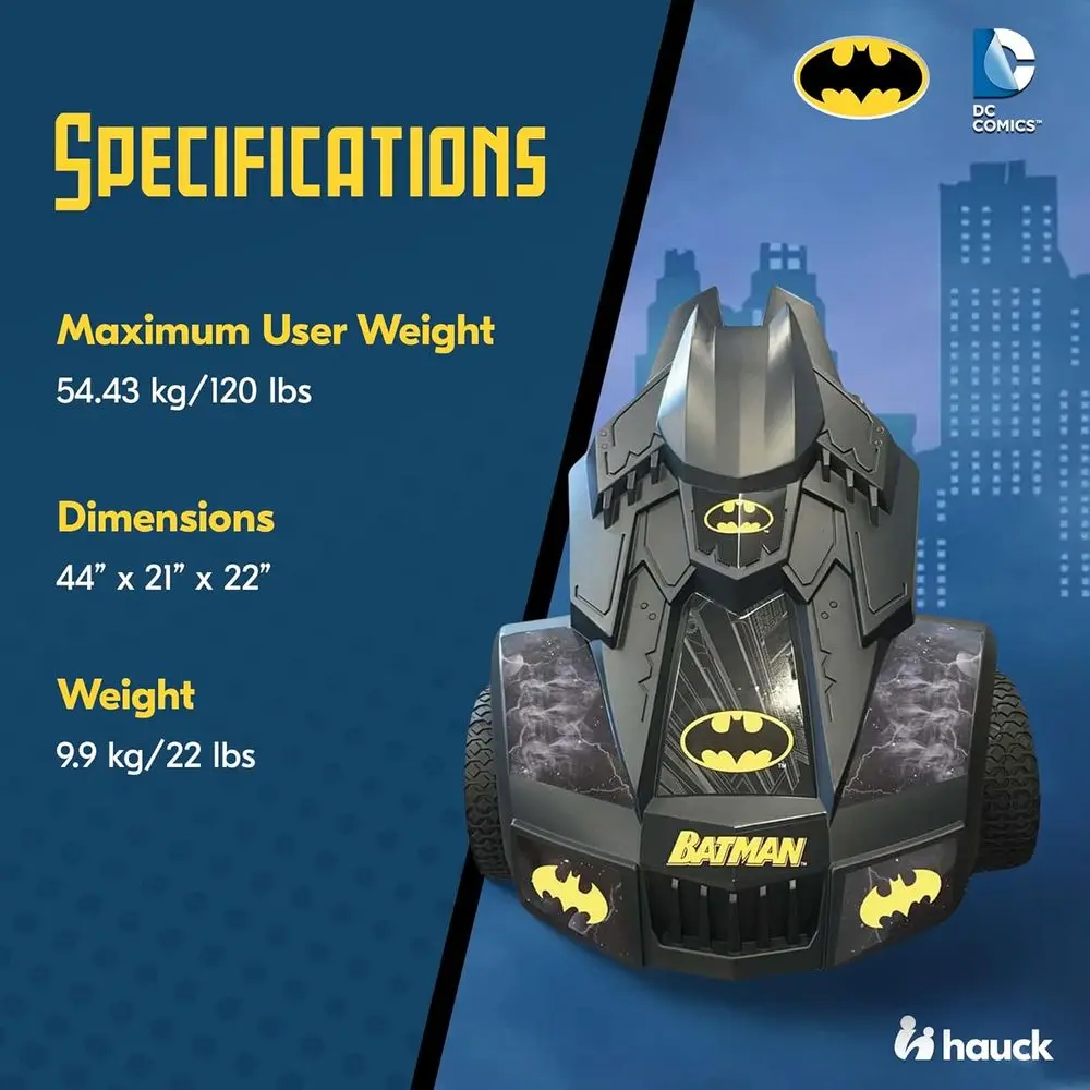 Batmobil Pedal Go Kart, Superheldenfahrt auf Batman-Autofahrzeug für Kinder, Schwarz