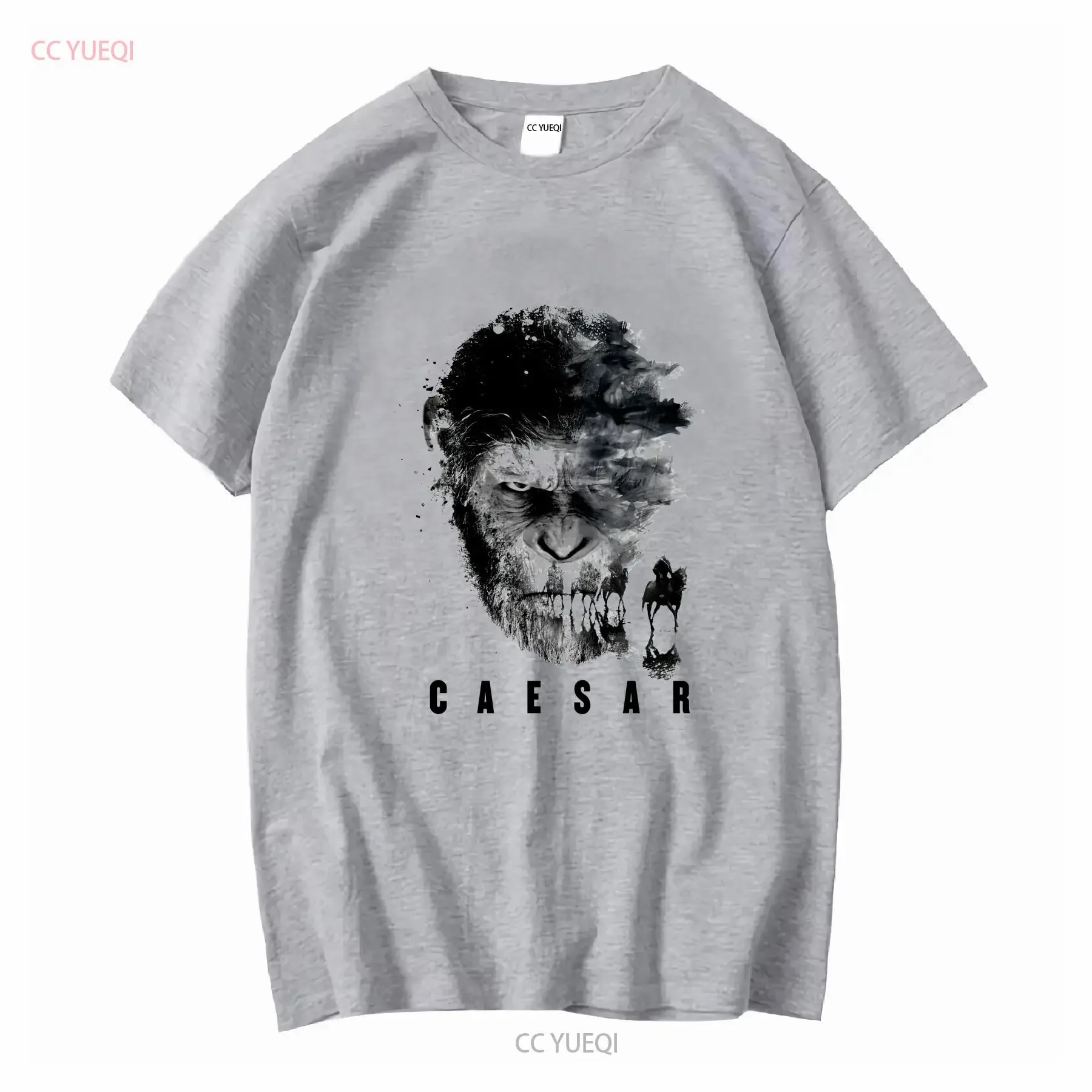 planet of the apes horse face ape T Shirt vintage Washed Comfortable Soft fashion streetwear Stretched Breathable Casual - view 3