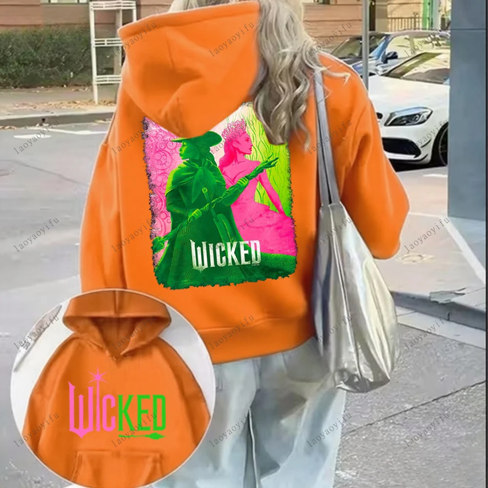 2025 الشريرة للطيعة هوديس الشريرة الفيلم الموسيقي مروحة هدية عيد الحب هودي موضة النساء الرجال الجمالية بلوفر شتوي الملابس #2