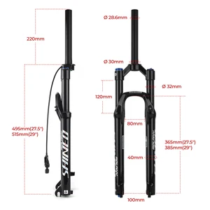 Bolany MTB Air Fork 26 27.5 29 Inch 120mm Travel Suspension Oil Air 9x100mm QR Lightweight Bike Bike R29 Accessories Main Main Sales Bicycle Aro Aro 26 - №5