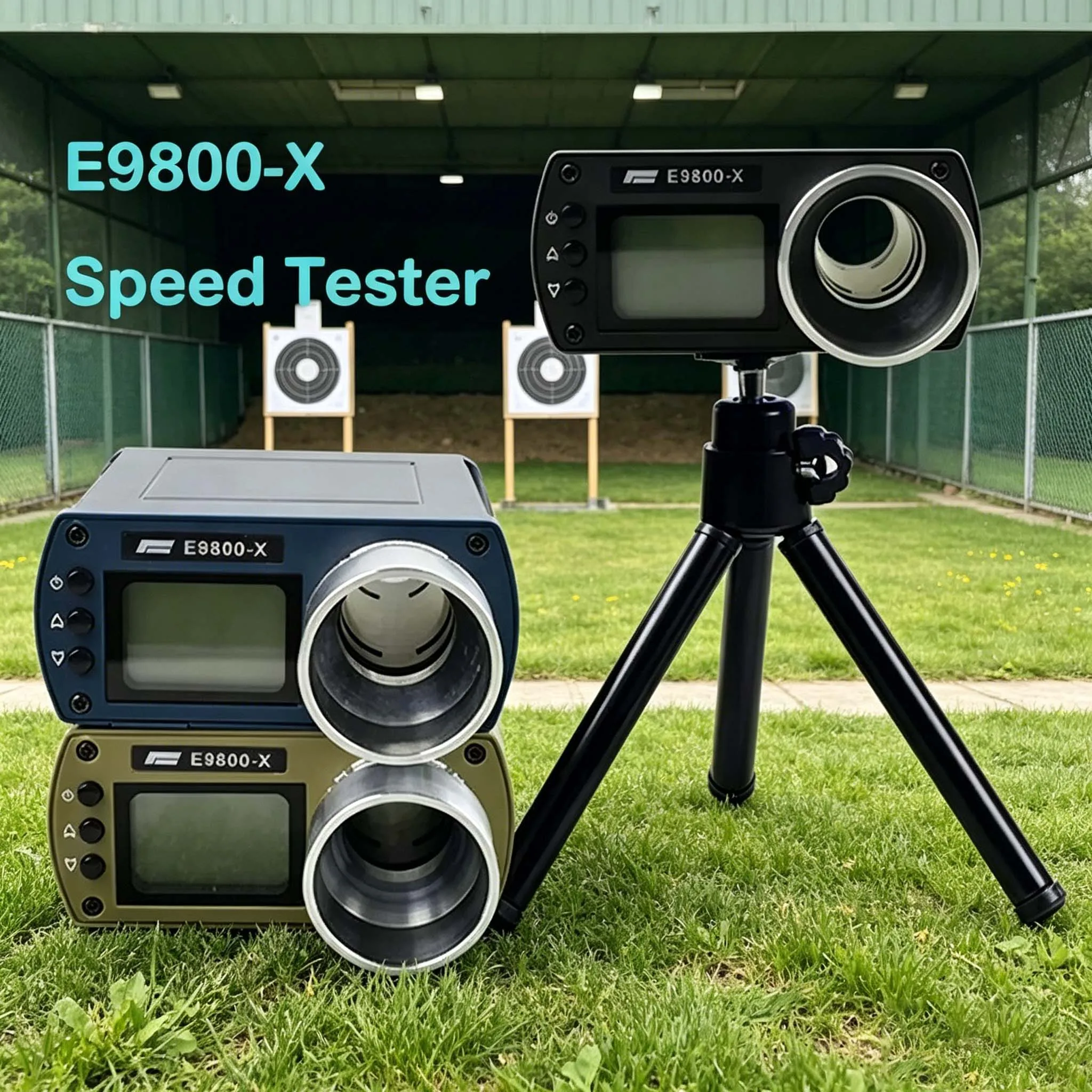

E9800-X Хронограф для измерения скорости пуль с ЖК-дисплеем, высокоточный измеритель скорости для охоты и стрельбы на открытом воздухе