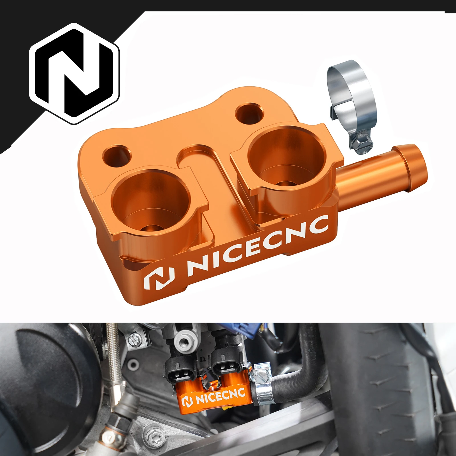 

NICECNC For KTM EXC 300 2024-2025 Aluminum TBI Fuel Fitting EXC 250 XCW 300 XC-W 250 24-25 SX 125 SX250 XC300 XC250 2023-2025
