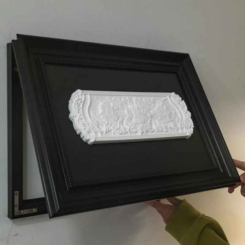 Mid-Century Style Electric Meter Box Cover Gypsum Relief Decorative Painting Stereo Sculpture Wall Art Distribution Box Decor