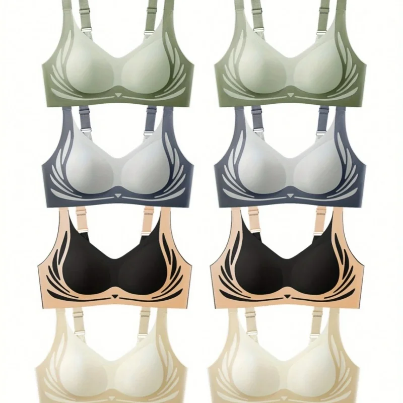 Bralettes esportivas push-up sexy femininas com 8 pacotes com copos acolchoados removíveis macios e respiráveis, absorventes de suor,