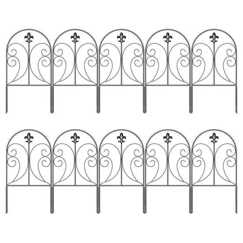 

Decorative Garden Fence 10pcs Garden Decorative Animal Barrier Fence Rustproof Metal No Dig Garden Fence Edging Border Fence