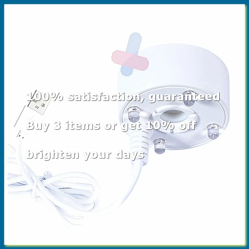 Mist Maker, USB Port 4 Color LED Lights Mini Mister Fog Machine, Indoor Fountain Garden Pond Water Fogger Atomizer White