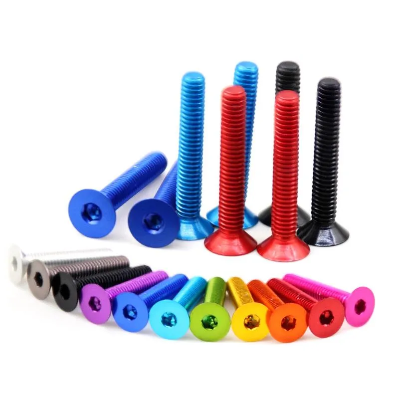 10pcs M3 aluminum 7075 screw M3*6/8/10/12/14/16/18 Aluminum hex socket countersunk head screw