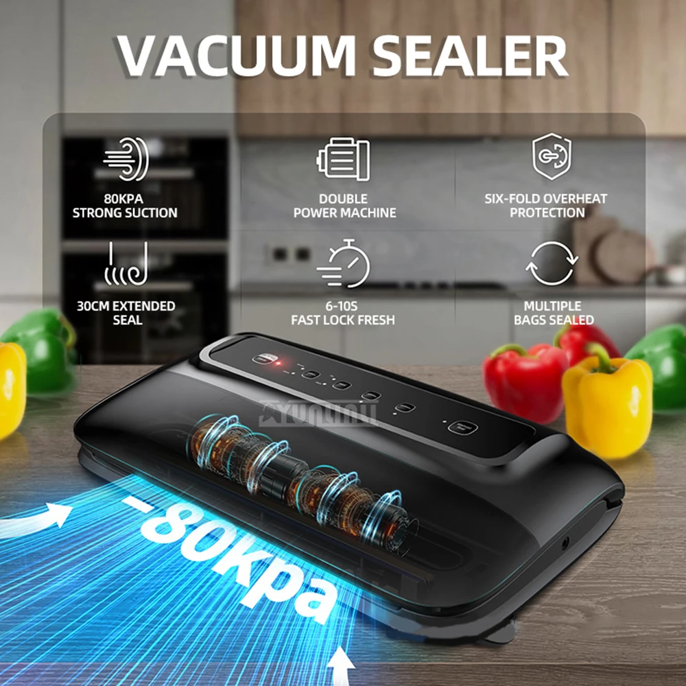 Automatic Vacuum Sealer Packaging Machine Kitchen Fresh Sealing Machine Vakuumierger?t Maquina Selladora Al Vacio De Alimentos