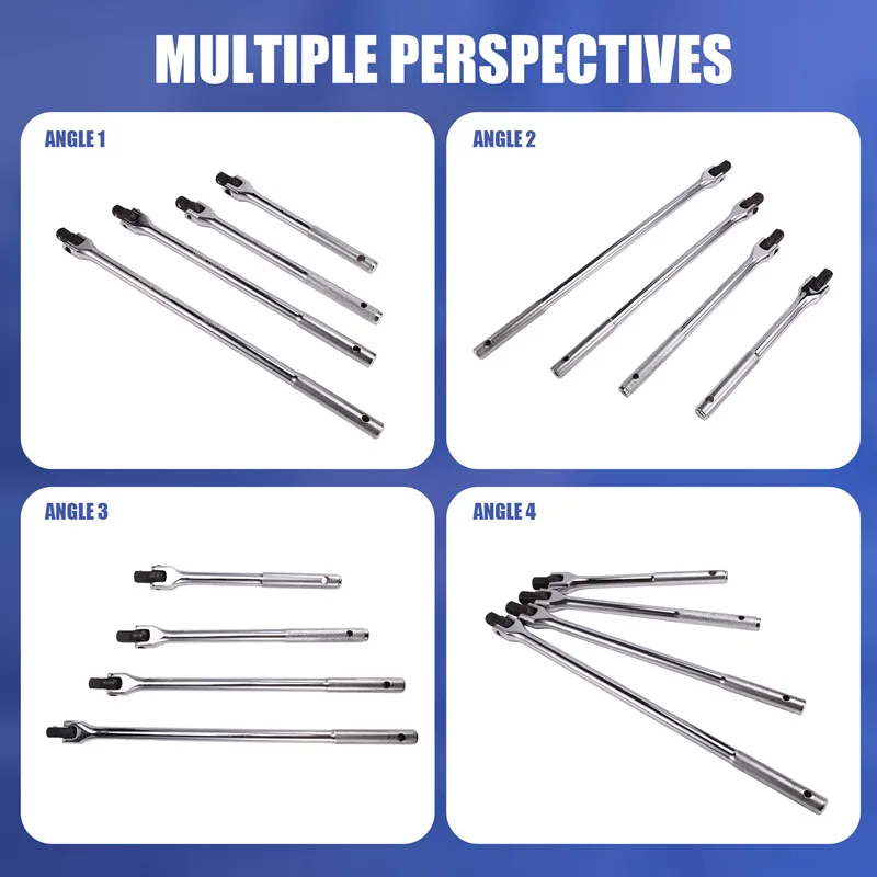 4PCS 1/2Inch F Rod Wrench Socket 10/12/15/18Inch Torque Wrench Long Force Bar Activity Strong Lever Steering Handle