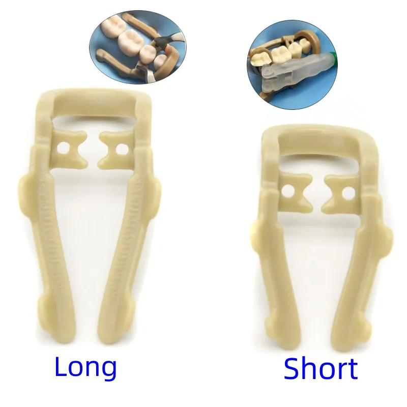 2pcs/set Dental Rubber Dam Clamp Distal-Extension Rubber Sheets Barrier Clip Resin Clamp Long/Short Dentistry Tools