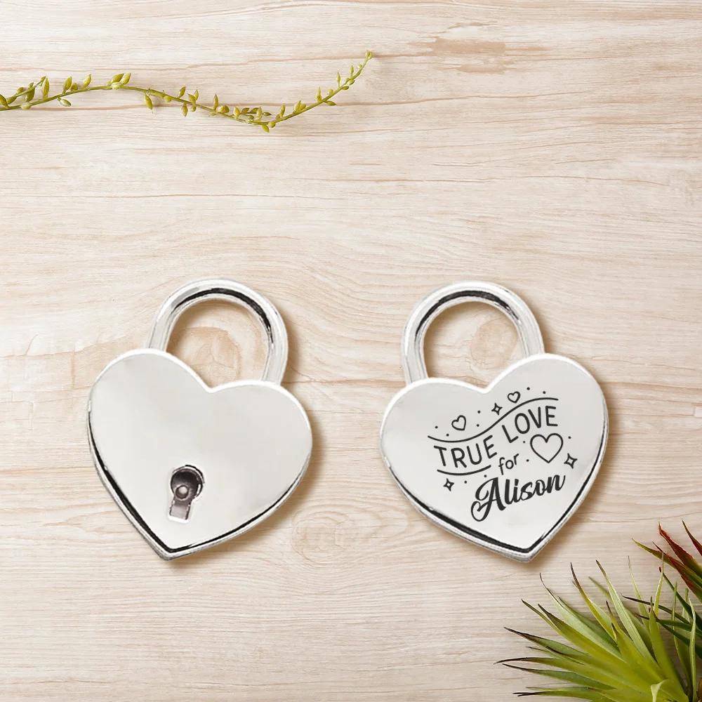 A custom-made padlock, combination lock mini heart Small size and space saving romantic engraved heart lock for travel