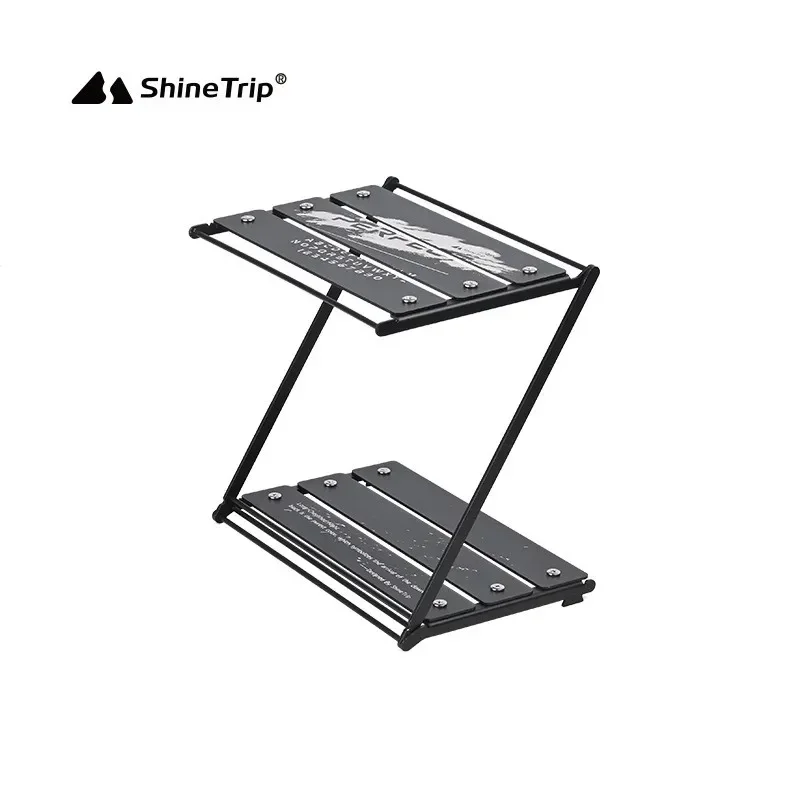 

ShineTrip Outdoor Camping Desktop Folding Shelf Aluminium Alloy Portable Multi-Layer Camping Multi-Functional Storage Z-Table