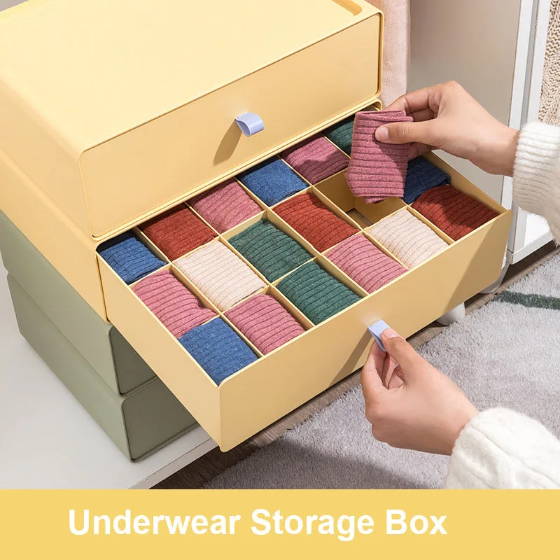 18 Grid Drawer Underwear Storage Box Closet Organizers Bra Panties Bedroom Wardrobe Divider Boxes Closet Save Space