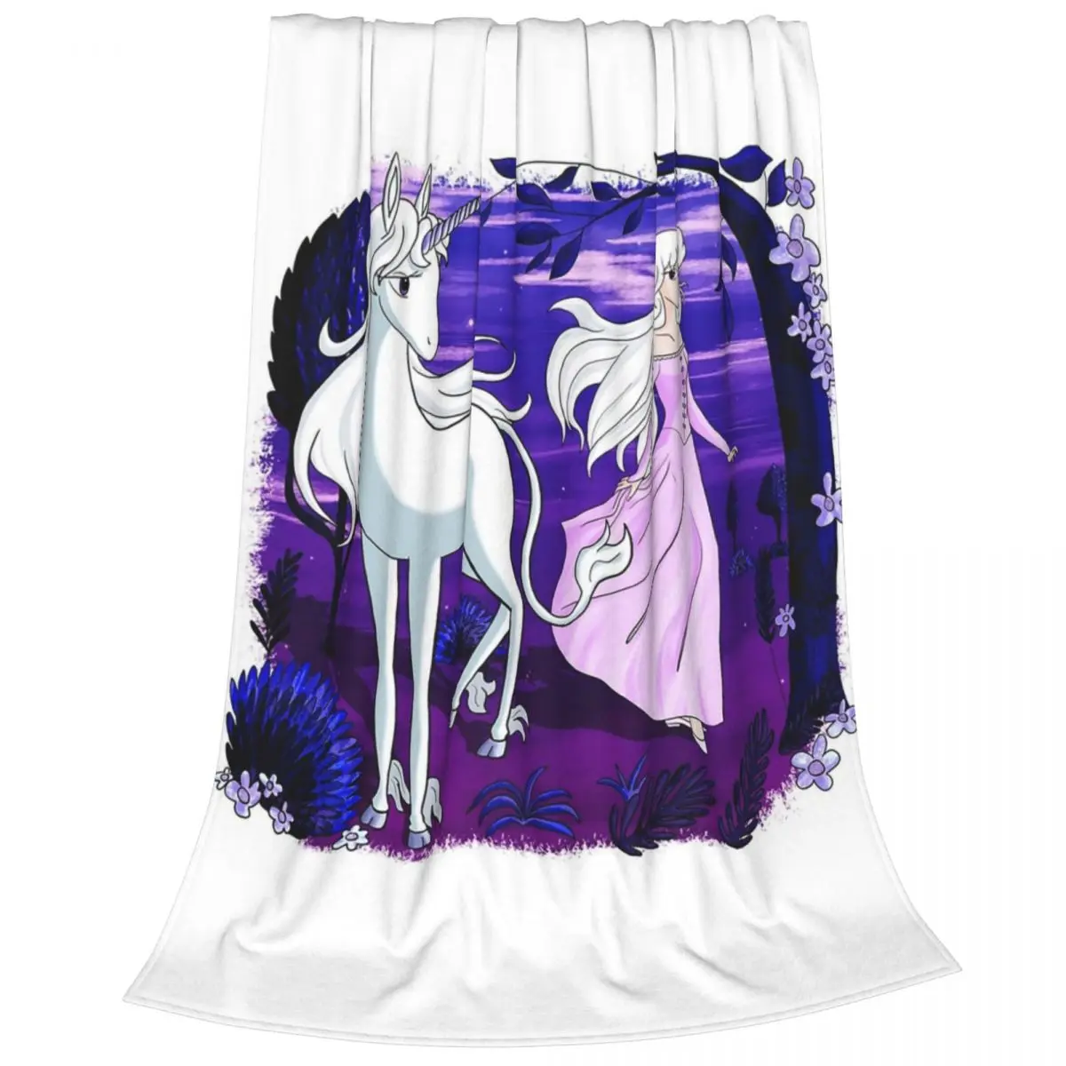 The Last Unicorn Lady Amalthea Blankets Flannel Super Soft Sofa Throw Blankets For Home Bedroom Travel Throws Bedspread Quilt