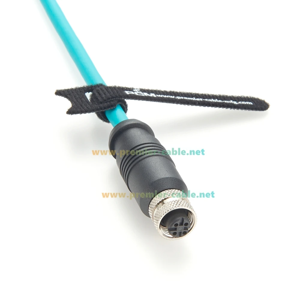 Cabo Ethernet CAT6A Profinet M12 4Pin D Código Macho para Fêmea GigE Vision Cabo blindado de alta Flex para Sensor Cognex Keyence