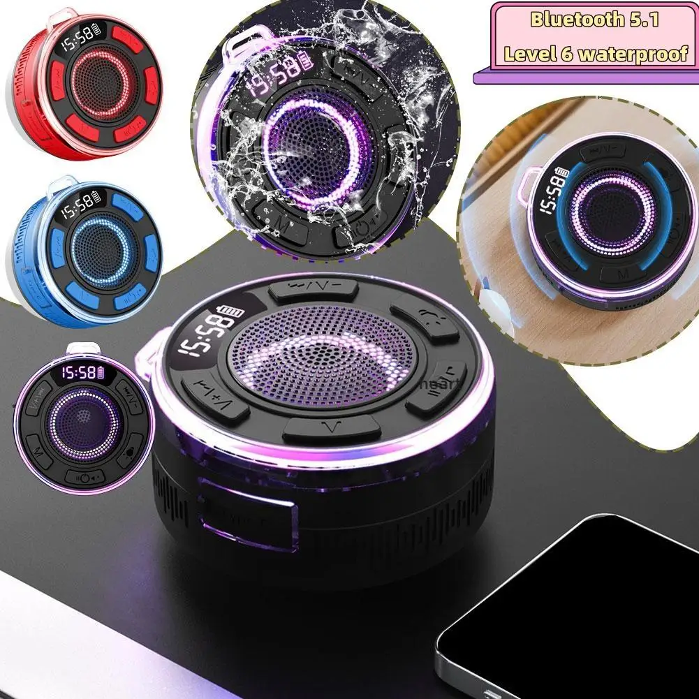 6-level Waterproof Bluetooth Speaker Atmosphere Light Fashion Portable Speaker Watching Movie Listening Music Loud-speaker