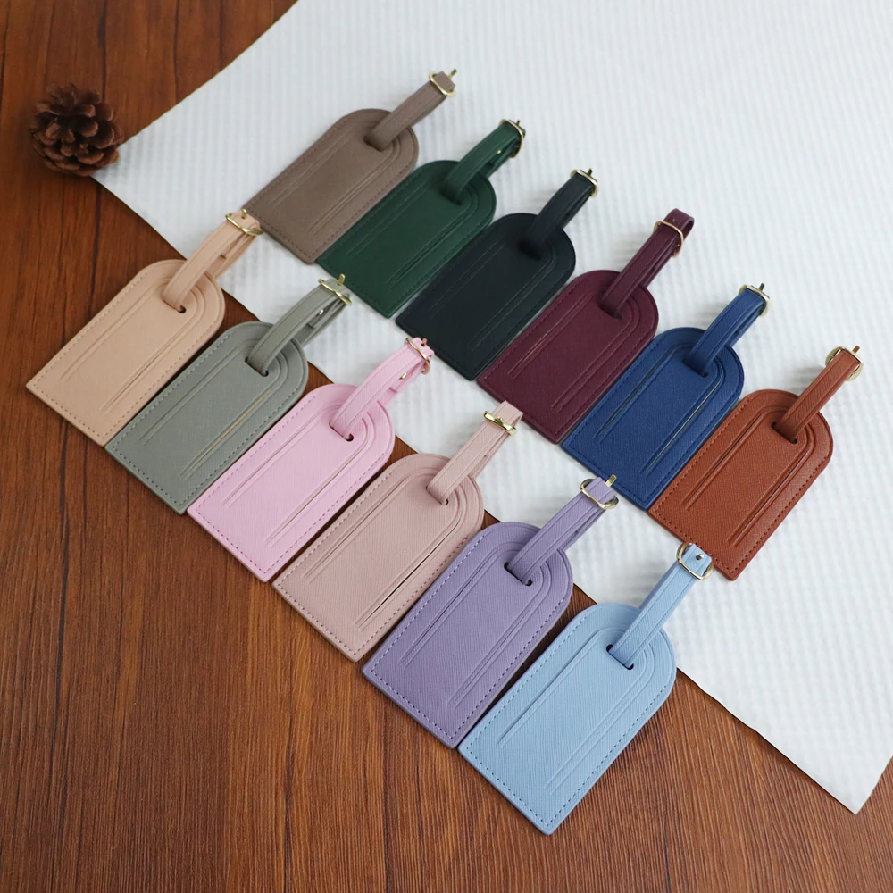 اسم مخصص من جلد البولي يوريثان، علامات مضادة للخسارة، وعلامات أمتعة المطار لرحلات العمل والسفر، وإكسسوارات ملصقات الأمتعة #5