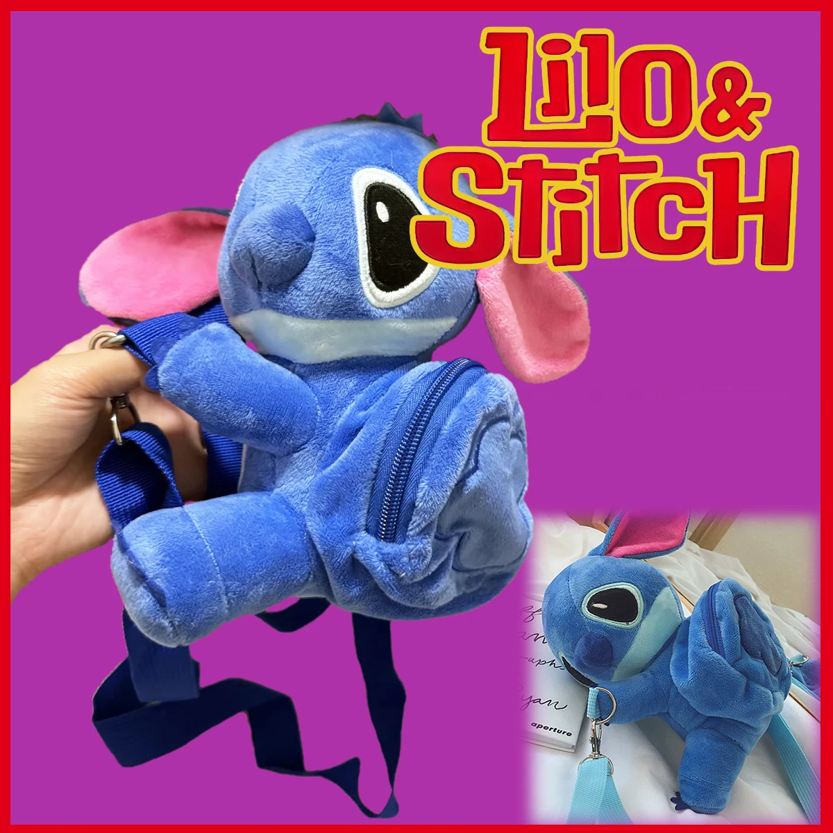 

Сумка на одно плечо Lilo & Stitch, милый рюкзак с игрушкой в виде девичьего сердца, дорожная сумка для студенток, подарок для девочек, сумка для мобильного телефона Y2K