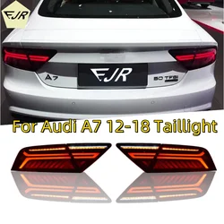 Auto Accessories 12 to 18 for Audi A7 Taillight Assemblies Modified with LED Water Steering Rear Tail Lamp A7 New Model