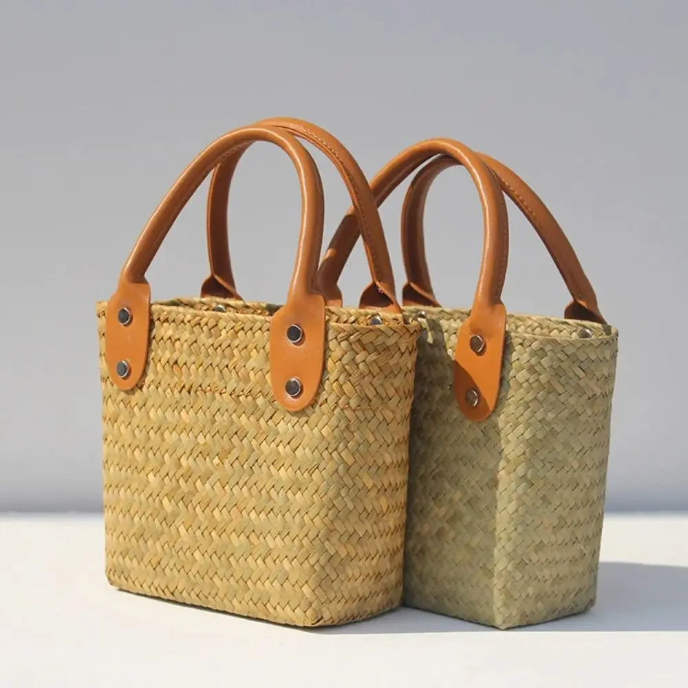 NEW Straw Woven Women Bag Summer Beach Bag New Versatile Shoulder Bag Fashion Rattan Handbag Tote Bag Large Capacity