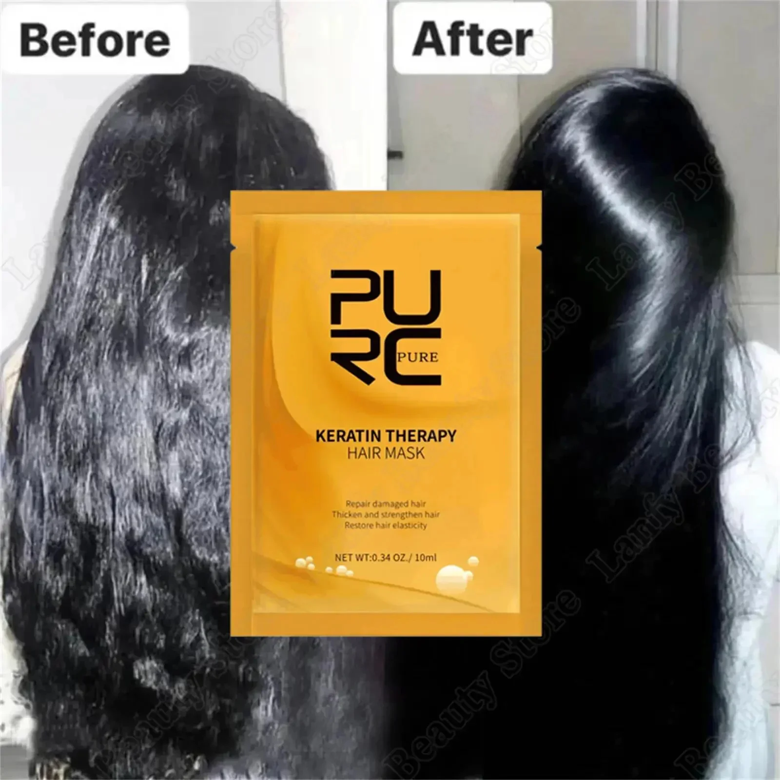 PURC-mascarilla para el cabello de queratina, alisador, reparación suave, secado, cabello dañado, Frizz, producto profesional para el cuidado del cabello nutritivo para mujeres