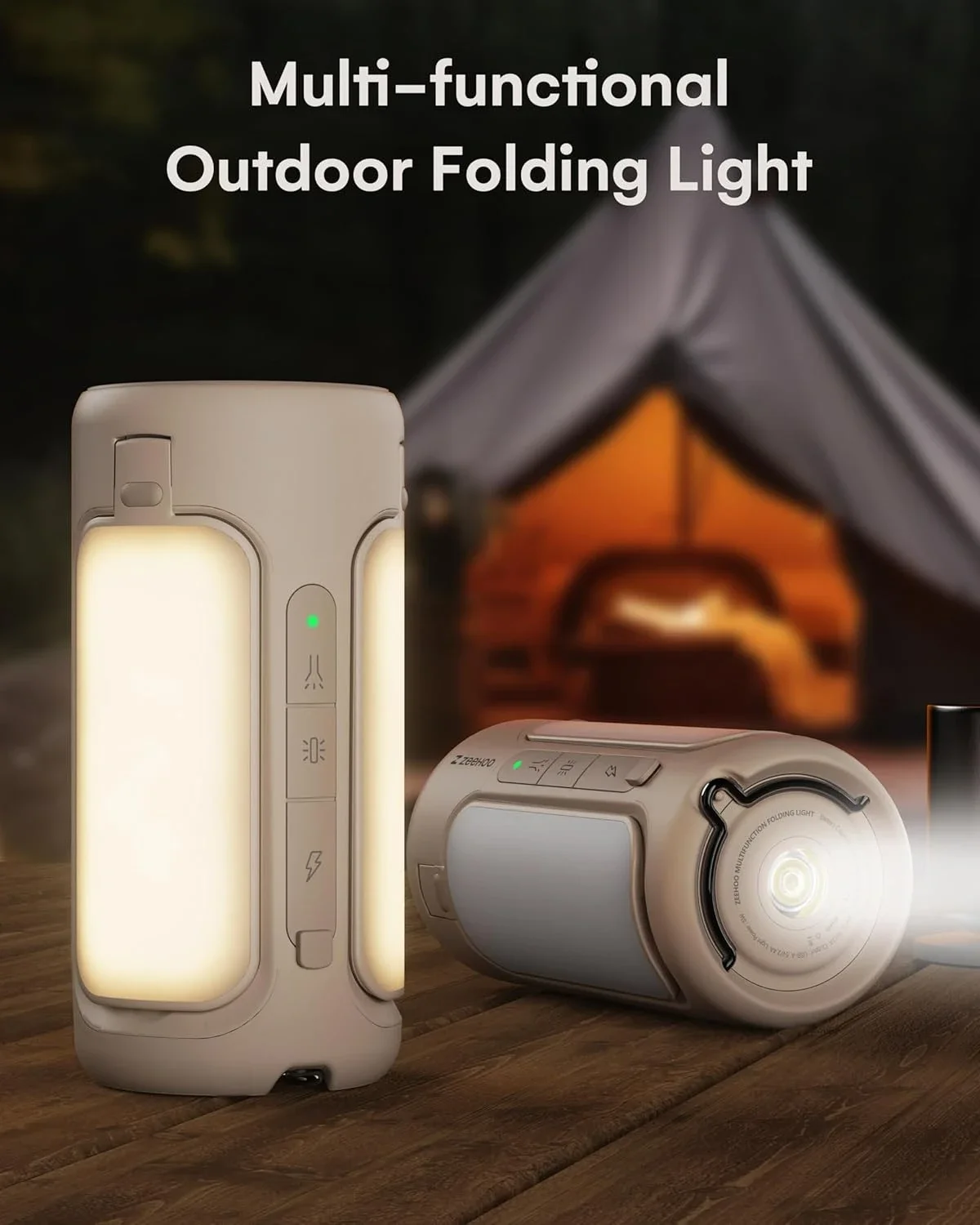 Linterna LED para acampar, luces recargables para acampar con linternas, luz impermeable para tienda con 4 modos de luz, Camping, 6000mAh P