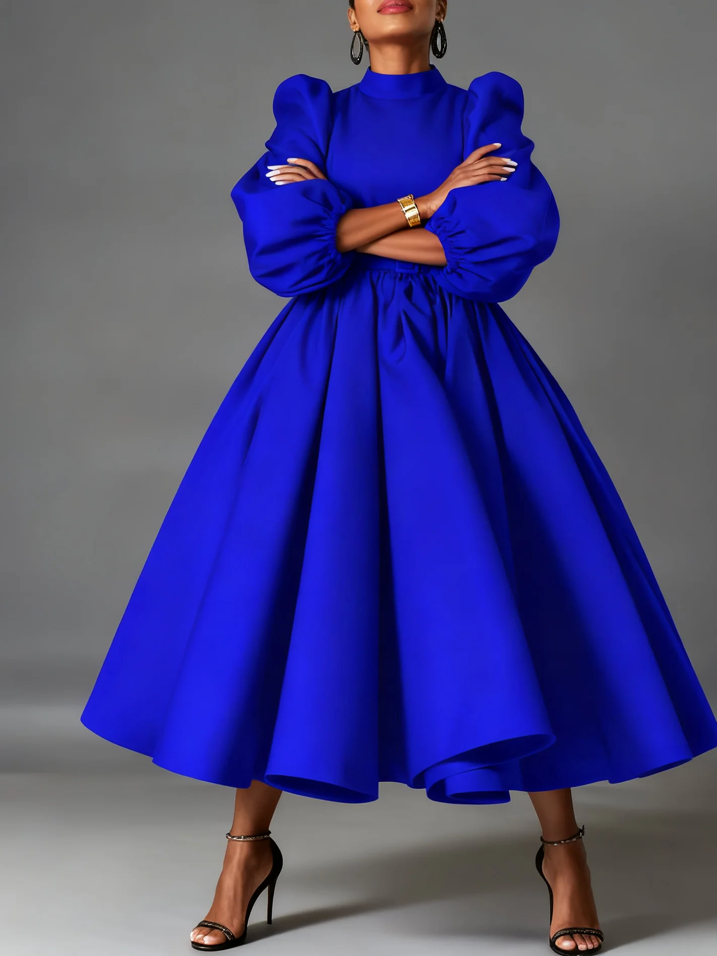 بالإضافة إلى حجم، فستان قميص الربيع والخريف بأكمام طويلة