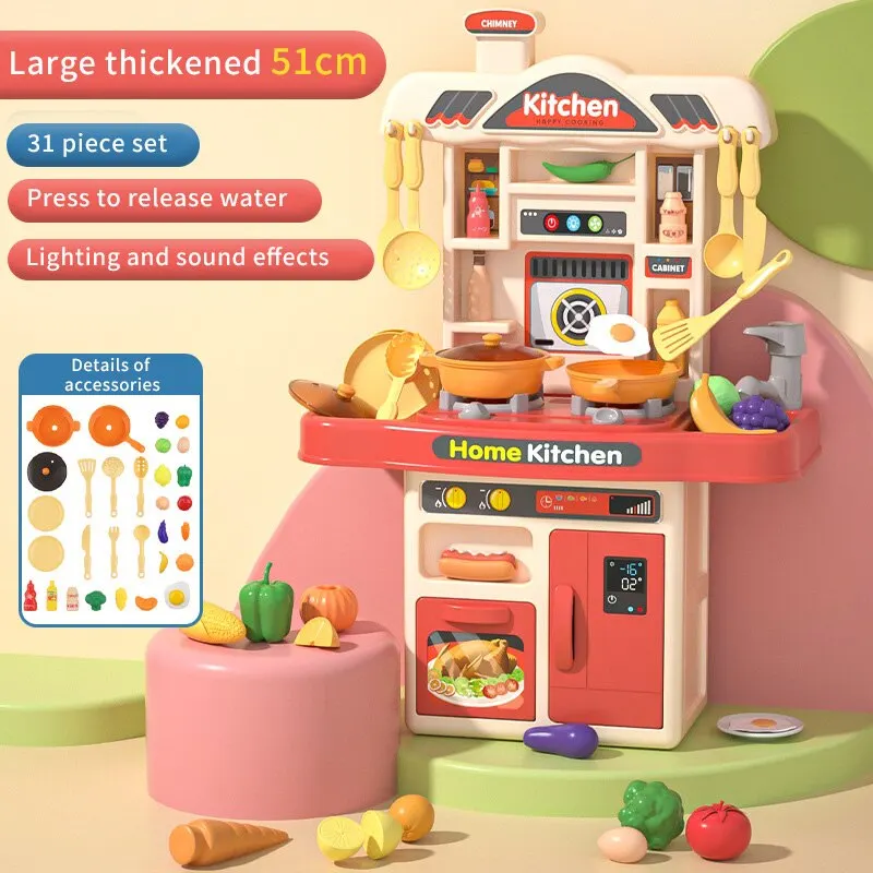 Chefs-Jogo de Cozinha Infantil com Luzes e Sons, Brinquedo Interativo, Corte, Alimentos, Legumes, Frutas, Criança