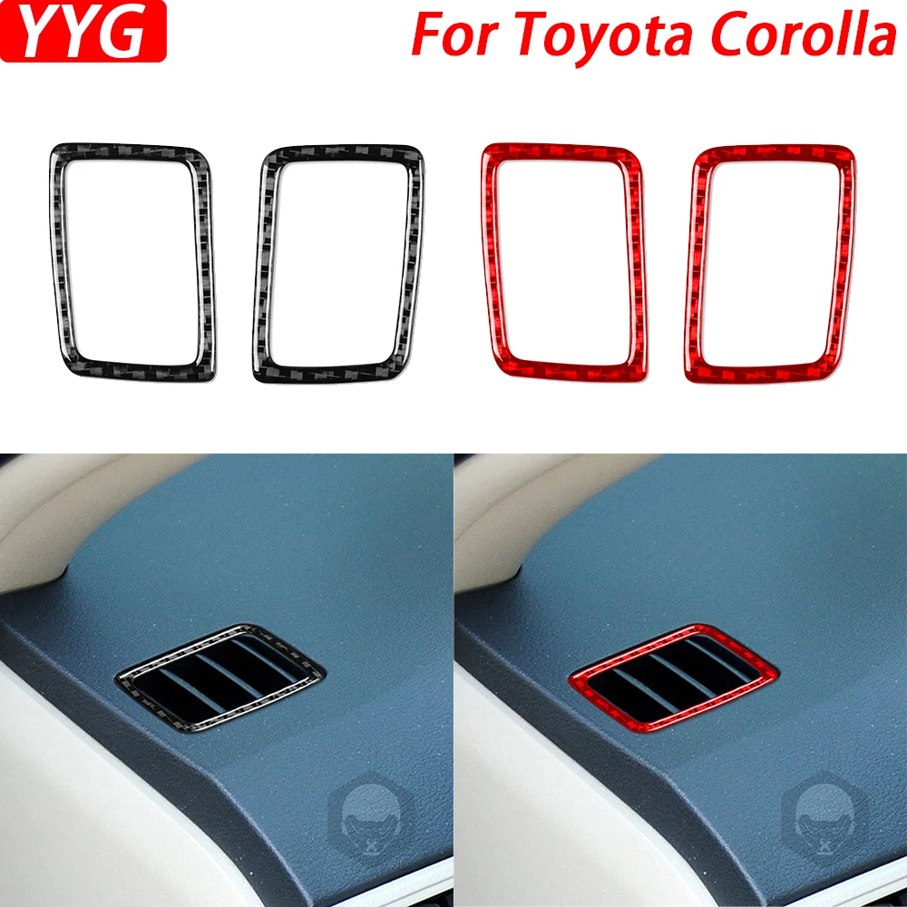 

For Toyota Corolla 2007-2013 Car Accessories Carbon Fiber Dashboard Air Vent Outlet Frame Trim Interior Sticker Modification