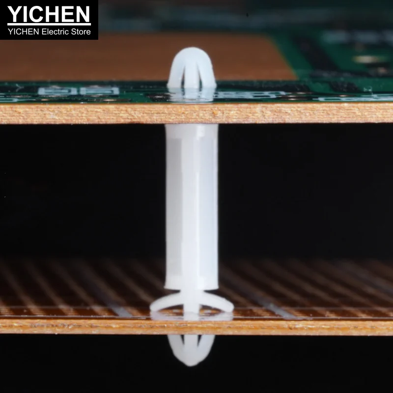 100pcs PCB Double Ended Standoff Nylon PA66 Self-Locking Support Spacer for 3.2-3.5mm Hole Circuit Board Isolation Column Pillar