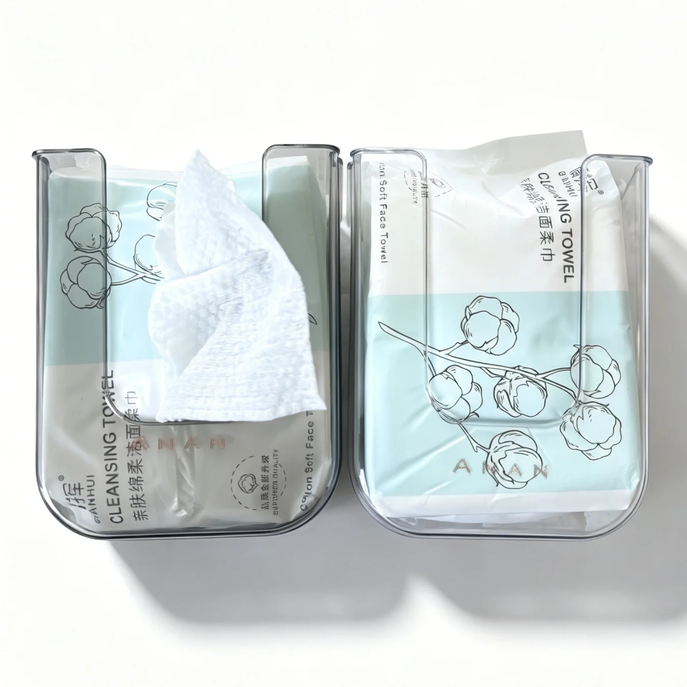 Face Towel Set Storage Box Thickened Disposable Face Towel Pearl Cotton Wet & Dry Cleansing Makeup Remover With Tissue Paper Box